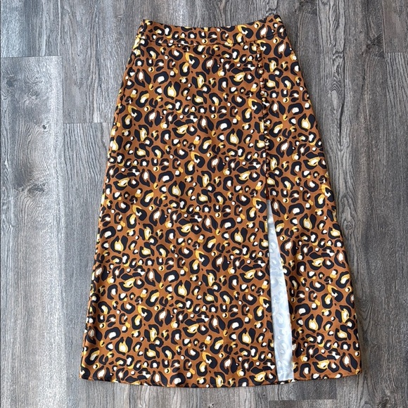 Express Skirt Leopard Midi Skirt Size Small Express x Lady Gang - Picture 1 of 10